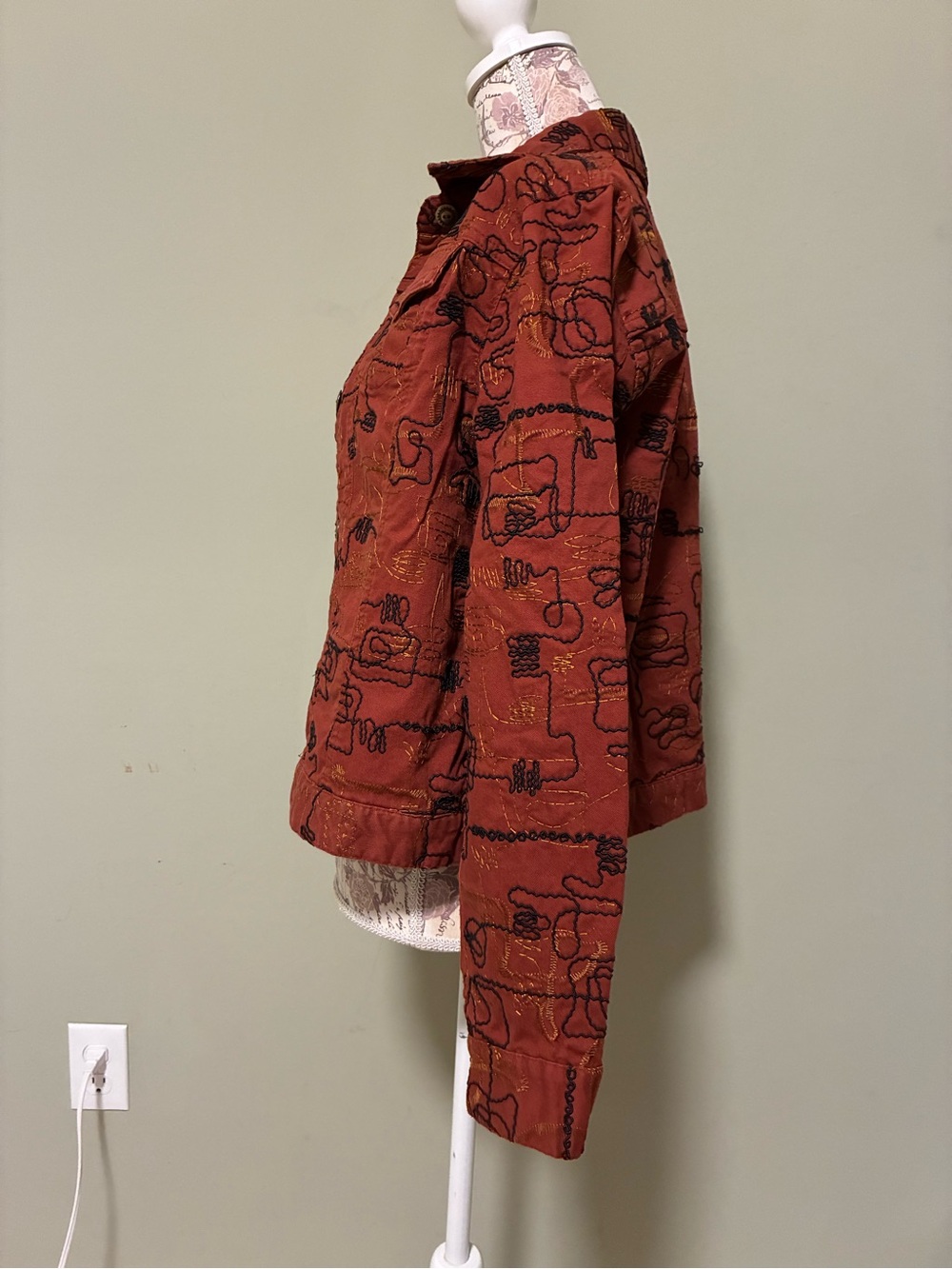 Ruby Rd. Rust Embroidered Jean Jacket - Picture 5 of 9